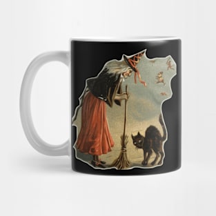 Halloween Witch & Broom Mug